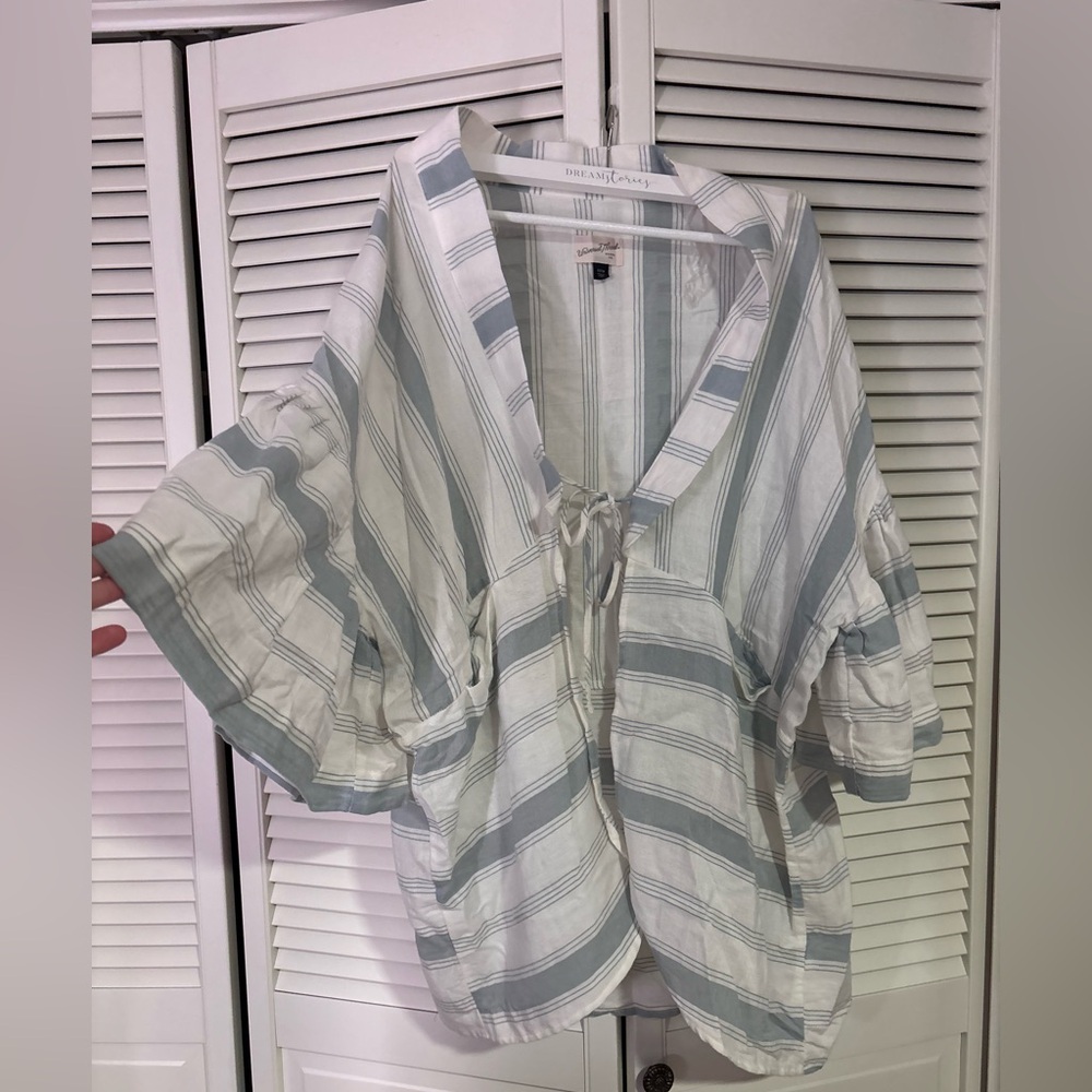 Universal Thread Blue and White Striped Blouse